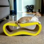 mega katzenkratzer , karton kratzer , gelber katzenkratzer , karton katzenkratzer , abmessungen des katzenkratzers 78 x 28 x 25 cm , premium gelber katzenkratzer , premium katzenkratzer