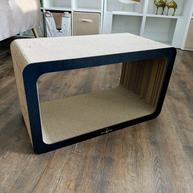 Drapak Prostokąt XXL 60x35x30 cm CZARNY Mruu&amp;Pruu, drapak prostokąt, drapak prosty, wydajny drapak, drapak dla kota, drapak