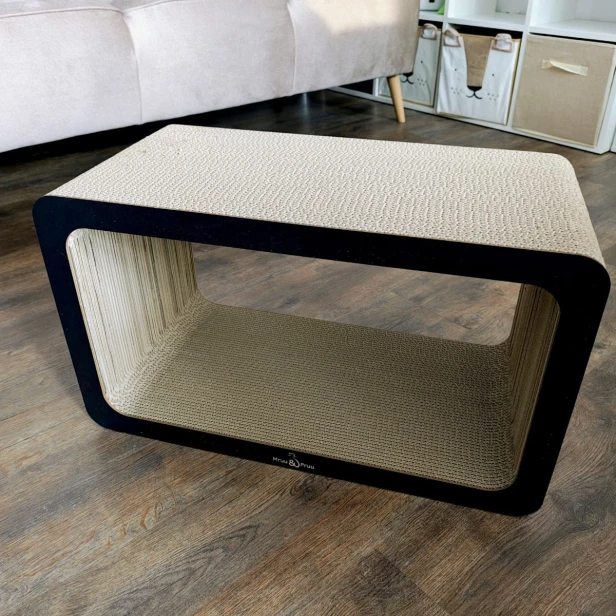 Drapak Prostokąt XXL 60x35x30 cm CZARNY Mruu&amp;Pruu, drapak prostokąt, drapak prosty, wydajny drapak, drapak dla kota, drapak