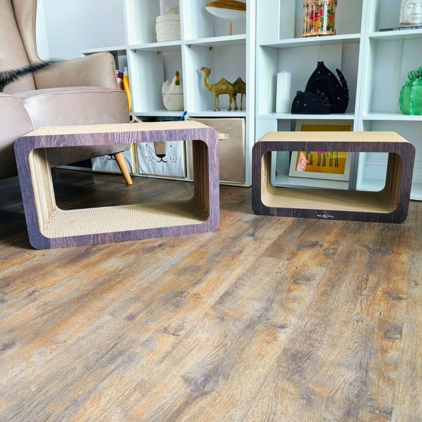 Drapak Prostokąt XXL 60x35x30 cm brązowy Mruu&amp;Pruu, drapak prostokąt, drapak prosty, wydajny drapak, drapak dla kota, drapak, brązowy drapak dla kota