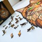 Unikalne elementy puzzli drewnianych w kształcie kotów i innych leśnych zwierząt, Unikalne elementy puzzli drewnianych w kształcie kotów - figurki zwierząt