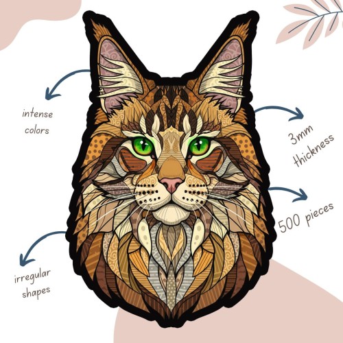 FOREST CAT (1).jpg, puzzle dla dorosłych marka mruupruu, trudne puzzle drewniane