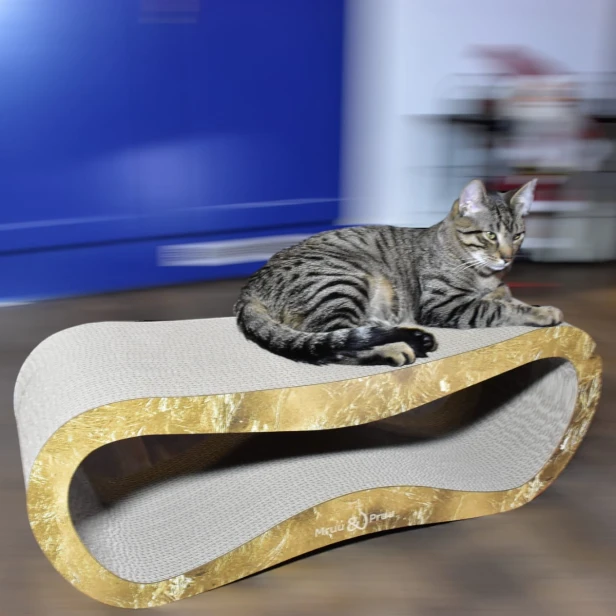 mega katzenkratzer , karton kratzer , goldener katzenkratzer , karton katzenkratzer , abmessungen des katzenkratzers 78 x 28 x 25 cm , premium goldener katzenkratzer , premium katzenkratzer