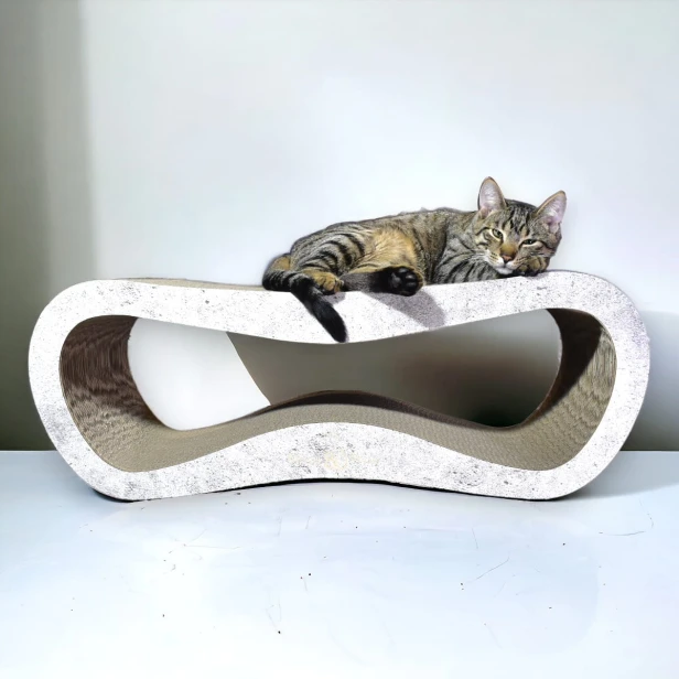 mega katzenkratzer , karton kratzer , grauer katzenkratzer , karton katzenkratzer , abmessungen des katzenkratzers 78 x 28 x 25 cm , hochwertiger grauer katzenkratzer , hochwertiger katzenkratzer