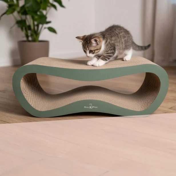 mega drapak dla kota, drapak tekturowy , drapak zielony dla kota, drapak kartonowy dla kota , wymiary drapaka 78 x 28 x 25 cm , zielony drapak dla kota premium , drapak premium