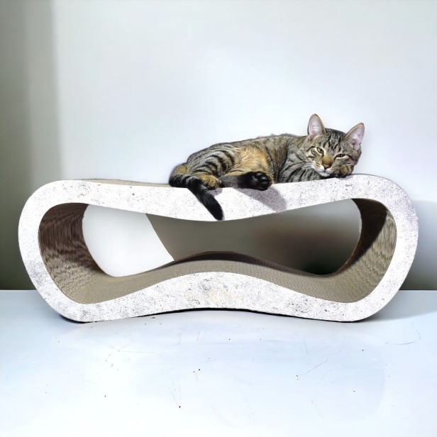 mega katzenkratzer , karton kratzer , grauer katzenkratzer , karton katzenkratzer , abmessungen des katzenkratzers 78 x 28 x 25 cm , hochwertiger grauer katzenkratzer , hochwertiger katzenkratzer