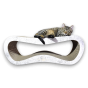 mega katzenkratzer , karton kratzer , grauer katzenkratzer , karton katzenkratzer , abmessungen des katzenkratzers 78 x 28 x 25 cm , hochwertiger grauer katzenkratzer , hochwertiger katzenkratzer