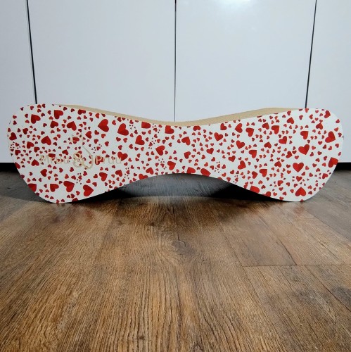 Katzenkratzer groß 70x23x24 cm weiß mit Herzen, Katzenkratzer, Premium-Katzenkratzer, Premium-Katzenkratzer, umweltfreundlicher Katzenkratzer, Kratzer, Liebeskratzer, Herzkratzer, weißer Kratzer