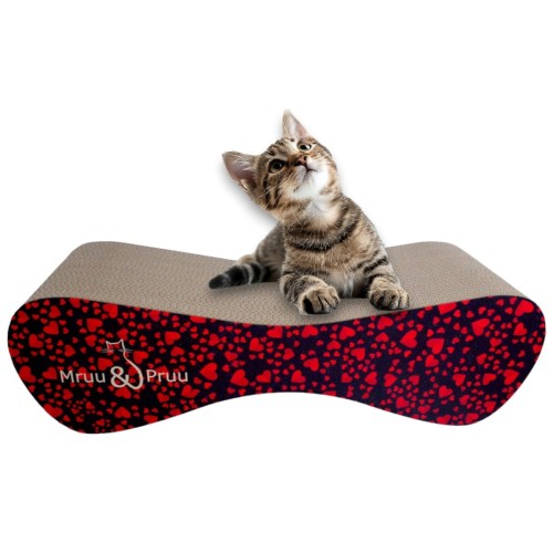 Katzenkratzer groß 70x23x24 cm schwarz mit Herzen, Katzenkratzer, Premium-Katzenkratzer, Premium-Katzenkratzer, umweltfreundlicher Katzenkratzer, Kratzbaum, Liebeskratzer, Herzkratzer