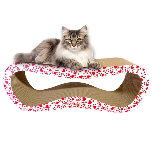 Katzenkratzbaum LEON mega 78x28x24 cm WEISS mit Herzen, Katzenkratzbaum, Premium Katzenkratzbaum, ökologischer Katzenkratzbaum, Kratzbaum, Kratzbaum Liebe, Kratzbaum mit Herzen