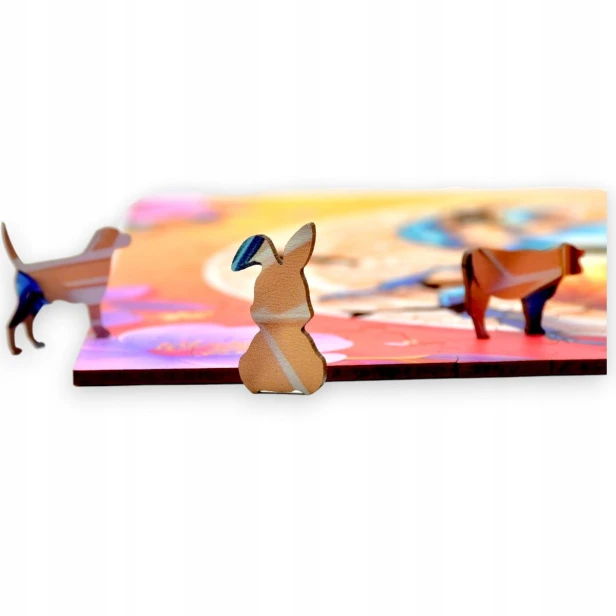 Skarabäus-Puzzle, Skarabäus, bunter Käfer, Skarabäus auf buntem Hintergrund, 25x25cm , quadratisches Puzzle, unregelmäßige Formen, Holzpuzzle, 150 Teile, Puzzle, mruupruu, mruupruu-Puzzle