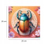 Skarabäus-Puzzle, Skarabäus, bunter Käfer, Skarabäus auf buntem Hintergrund, 25x25cm , quadratisches Puzzle, unregelmäßige Formen, Holzpuzzle, 150 Teile, Puzzle, mruupruu, mruupruu-Puzzle
