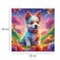 Puzzle mit Hund, Hund, Hund, Hund auf farbigem Hintergrund, 25x25cm , quadratisches Puzzle, unregelmäßige Formen, Holzpuzzle, 150 Teile, Puzzle, mruupruu, mruupruu-Puzzle
