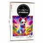 Puzzle mit Hund, Hund, Hund, Hund auf farbigem Hintergrund, 25x25cm , quadratisches Puzzle, unregelmäßige Formen, Holzpuzzle, 150 Teile, Puzzle, mruupruu, mruupruu-Puzzle