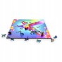 Kolibri-Puzzle, Kolibri, Kolibri auf farbigem Hintergrund, 25x25cm , quadratisches Puzzle, unregelmäßige Formen, Holzpuzzle, 150 Teile, Puzzle, mruupruu, mruupruu-Puzzle