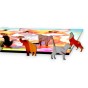 Fuchs-Puzzle, Fuchs, Fuchsfamilie, Fuchsfamilie auf farbigem Hintergrund, 25x25cm , quadratisches Puzzle, unregelmäßige Formen, Holzpuzzle, 150 Teile