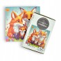 Fuchs-Puzzle, Fuchs, Fuchsfamilie, Fuchsfamilie auf farbigem Hintergrund, 25x25cm , quadratisches Puzzle, unregelmäßige Formen, Holzpuzzle, 150 Teile