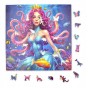 Puzzle Frau Oktopus , Krake , Unterwasserlandschaft , 25x25cm , quadratisches Puzzle, unregelmäßige Formen, Holzpuzzle, 150 Teile