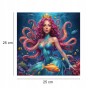 Puzzle Frau Oktopus , Krake , Unterwasserlandschaft , 25x25cm , quadratisches Puzzle, unregelmäßige Formen, Holzpuzzle, 150 Teile