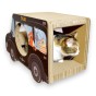 Kratzwagen Schwarz Taxi Karton 60x36x29 cm , Karton Kratzer , Mruupruu , Katzenkratzer