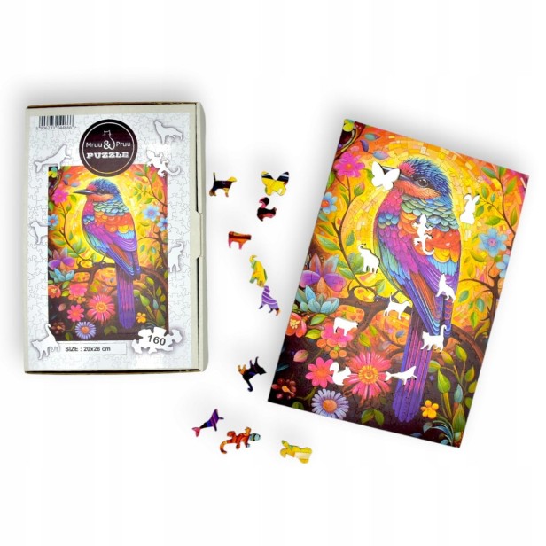 Vogelpuzzle 160 Teile, Holzpuzzle, mruu&amp;pruu puzzle, Vogel, buntes Vogelpuzzle, Holzpuzzle