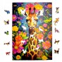 Giraffenpuzzle 160 Teile, Holzpuzzle, mruu&amp;pruu-Puzzle, Giraffe, buntes Giraffenpuzzle