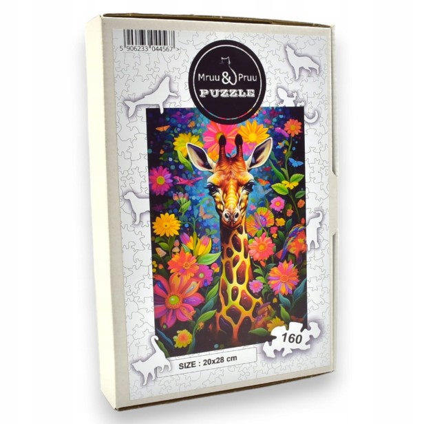 Giraffenpuzzle 160 Teile, Holzpuzzle, mruu&amp;pruu-Puzzle, Giraffe, buntes Giraffenpuzzle