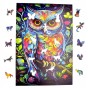 Eulenpuzzle 160 Teile, Holzpuzzle, mruupruu-Puzzle, Eule, buntes Eulenpuzzle