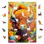 Büffelpuzzle 160 Teile, Holzpuzzle, Mruupruu-Puzzle, Büffel, buntes Büffelpuzzle
