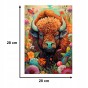 Büffelpuzzle 160 Teile, Holzpuzzle, Mruupruu-Puzzle, Büffel, buntes Büffelpuzzle
