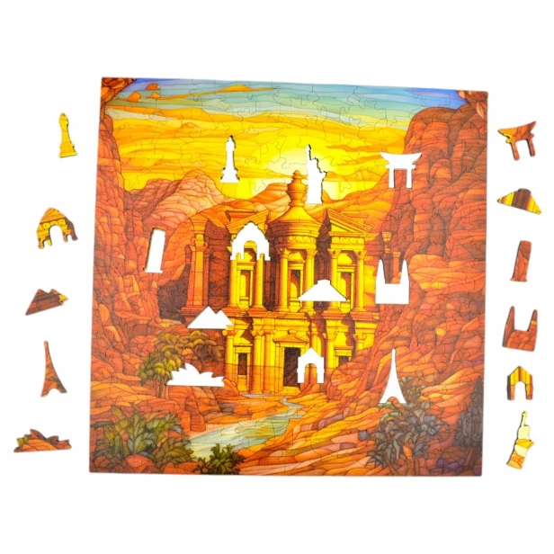 jordan petra puzzle 150 teile, holz puzzle, mruupruu puzzle, jordan petra, jordan petra farbige puzzles, glasmalerei