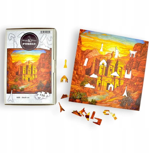 jordan petra puzzle 150 teile, holz puzzle, mruupruu puzzle, jordan petra, jordan petra farbige puzzles, glasmalerei
