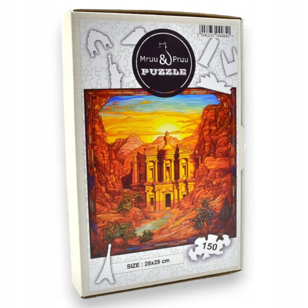 jordan petra puzzle 150 teile, holz puzzle, mruupruu puzzle, jordan petra, jordan petra farbige puzzles, glasmalerei