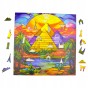 gizeh pyramiden puzzle 150 teile, holz puzzle, mruupruu puzzle, gizeh pyramiden, bunt gizeh pyramiden puzzle, glasmalerei fenster