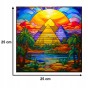 gizeh pyramiden puzzle 150 teile, holz puzzle, mruupruu puzzle, gizeh pyramiden, bunt gizeh pyramiden puzzle, glasmalerei fenster