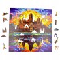 angkor wat puzzle 150 teile, holzpuzzle, mruupruu puzzle, angkor wat, angkor wat farbiges puzzle, glasfenster