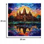 angkor wat puzzle 150 teile, holzpuzzle, mruupruu puzzle, angkor wat, angkor wat farbiges puzzle, glasfenster