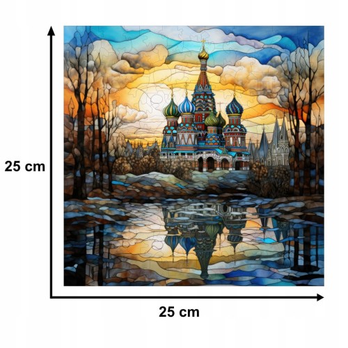 blutkirche puzzle 150 elemente, holzpuzzle, mruupruu puzzle, blutkirche, buntes blutkirche puzzle, glasfenster