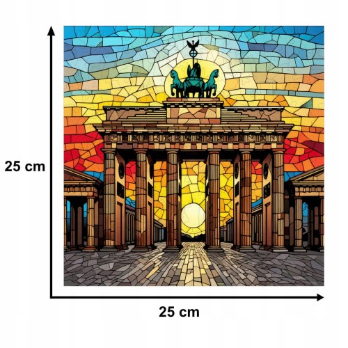 brandenburgisches tor puzzle 150 teile, holzpuzzle, mruupruu puzzle, brandenburgisches tor, buntes brandenburgisches tor puzzle, glasfenster