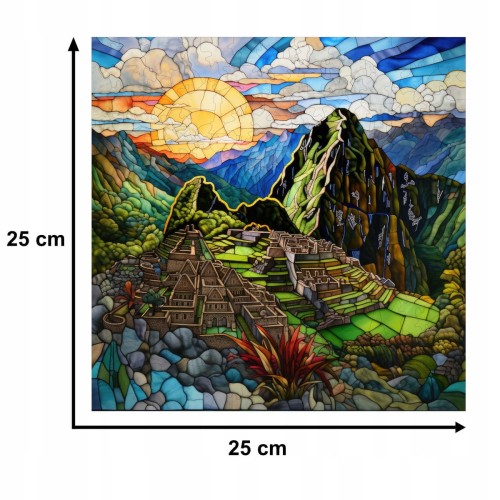 machu picchu puzzle 150 teile, holzpuzzle, mruupruu puzzle, machu picchu, buntes machu picchu puzzle, glasfenster