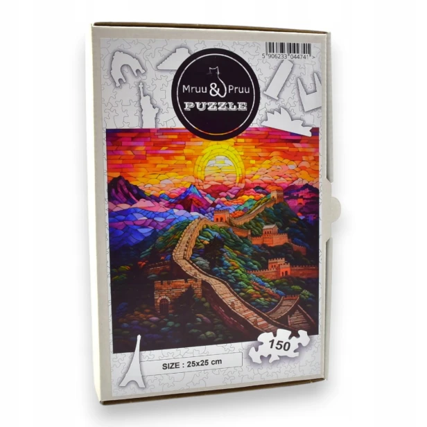 chinesische wand puzzle 150 teile, holz puzzle, mruupruu puzzle, chinesische wand, bunte chinesische wand puzzle, glasmalerei fenster