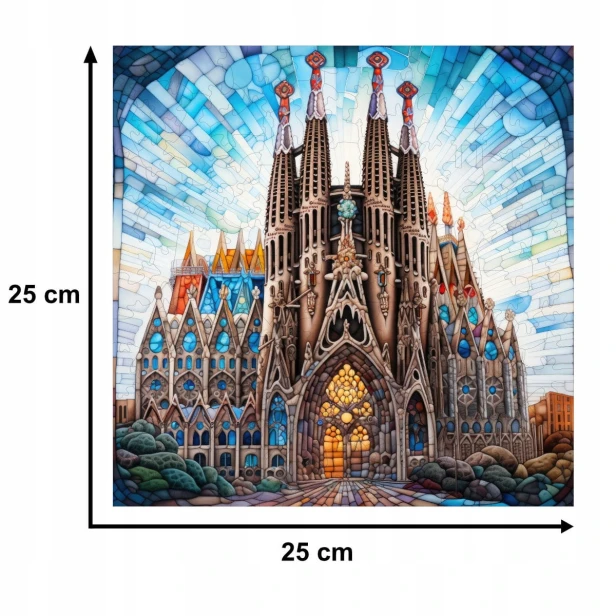 sagrada familia Puzzle 150 Teile, Holzpuzzle, mruupruu Puzzle, sagrada familia, buntes sagrada familia Puzzle, Glasfenster