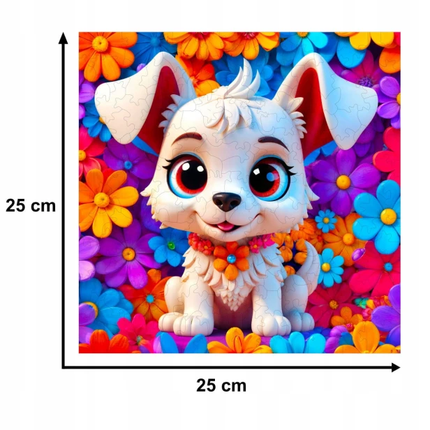 Hundepuzzle 150 Elemente, Holzpuzzle, Mruupruu-Puzzle, Hund, buntes Hundepuzzle
