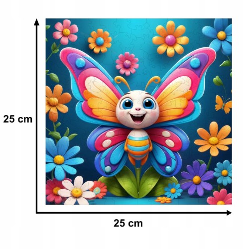 Schmetterlingspuzzle 150 Teile, Holzpuzzle, mruupruu-Puzzle, Schmetterling für Kinder, bunter Schmetterling