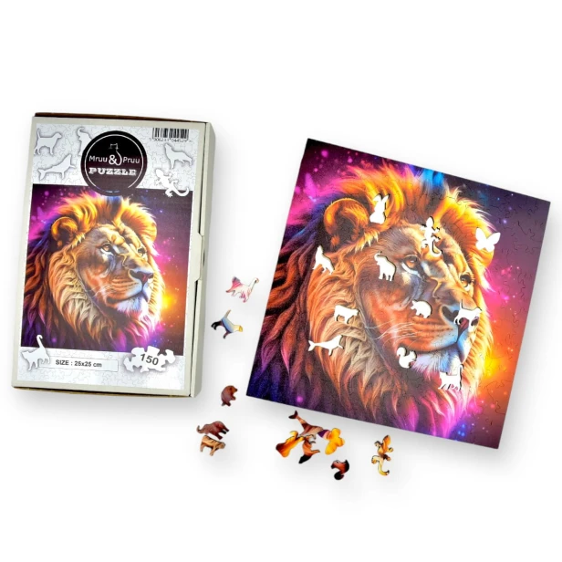 Löwenpuzzle 150 Elemente, Holzpuzzle, mruu&amp;pruu-Puzzle
