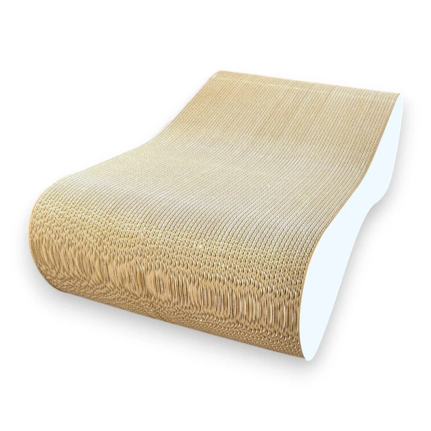 großer Katzenkratzer , Kratzer aus Pappe , weißer Katzenkratzer , Katzenkratzer aus Pappe , Maße des Katzenkratzers 70 x 23 x 40 cm , mruupruu